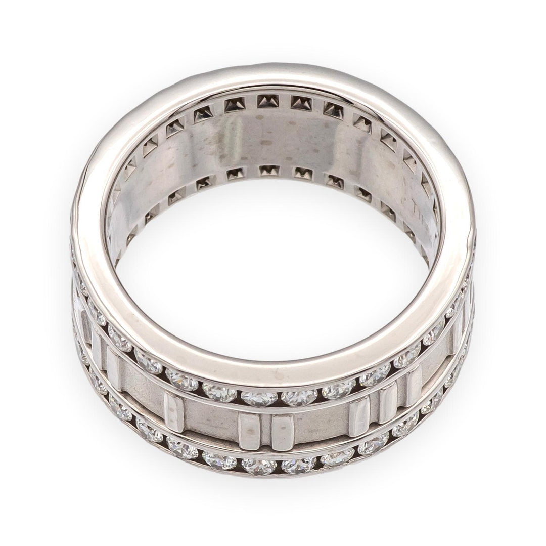 Vintage Tiffany & Co. 18K White Gold Wide Atlas 1.53 ct Diamond Ring 8.4mm Sz 6
