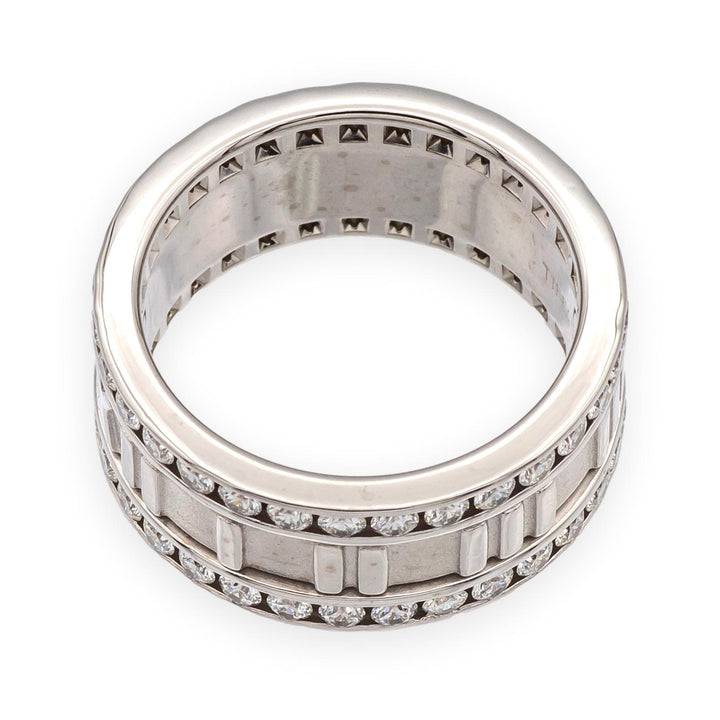 Vintage Tiffany & Co. 18K White Gold Wide Atlas 1.53 ct Diamond Ring 8.4mm Sz 6