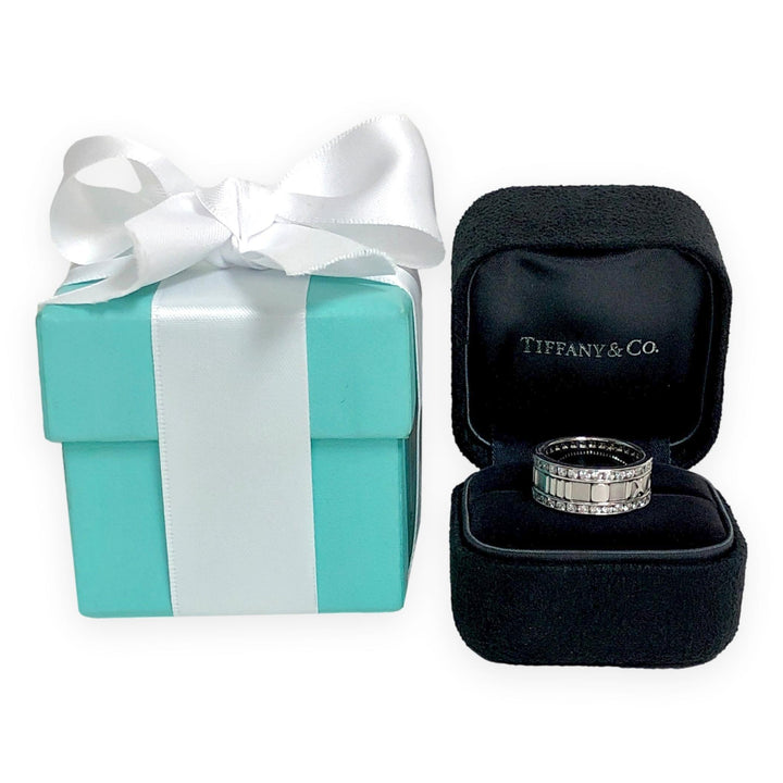 Vintage Tiffany & Co. 18K White Gold Wide Atlas 1.53 ct Diamond Ring 8.4mm Sz 6
