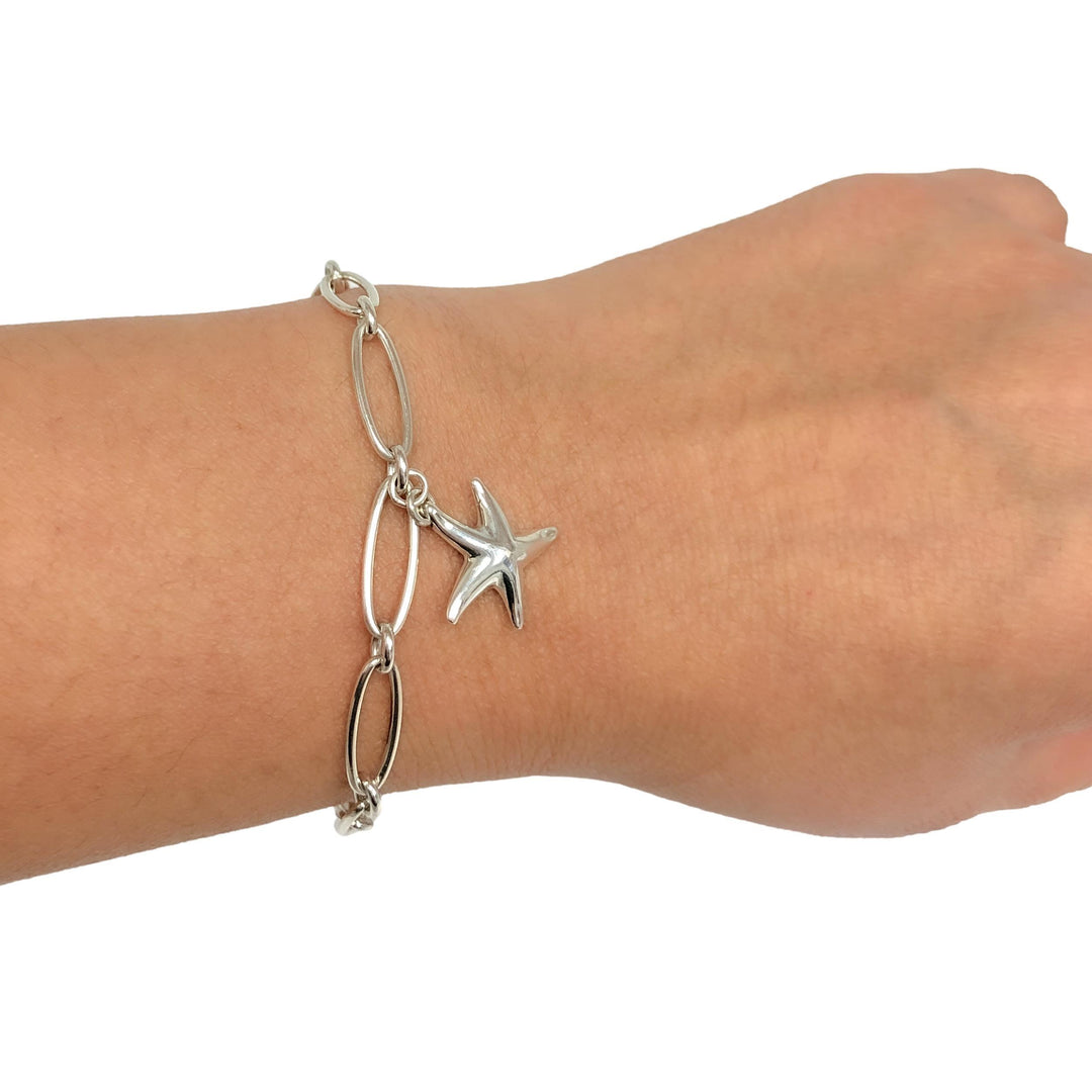 Tiffany & Co. Elsa Peretti Sterling Silver Starfish Charm Bracelet, 7.5"