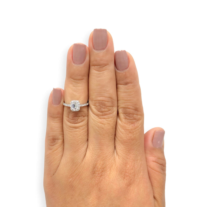 Tiffany & Co. Soleste .45 Ct Center Emerald Cut Diamond Engagement Ring