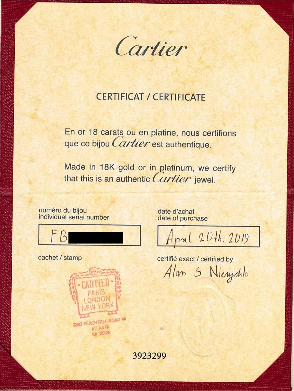 Cartier Santos 18K Y Gold Necklace Small links 20.5" w/ Box and Papers