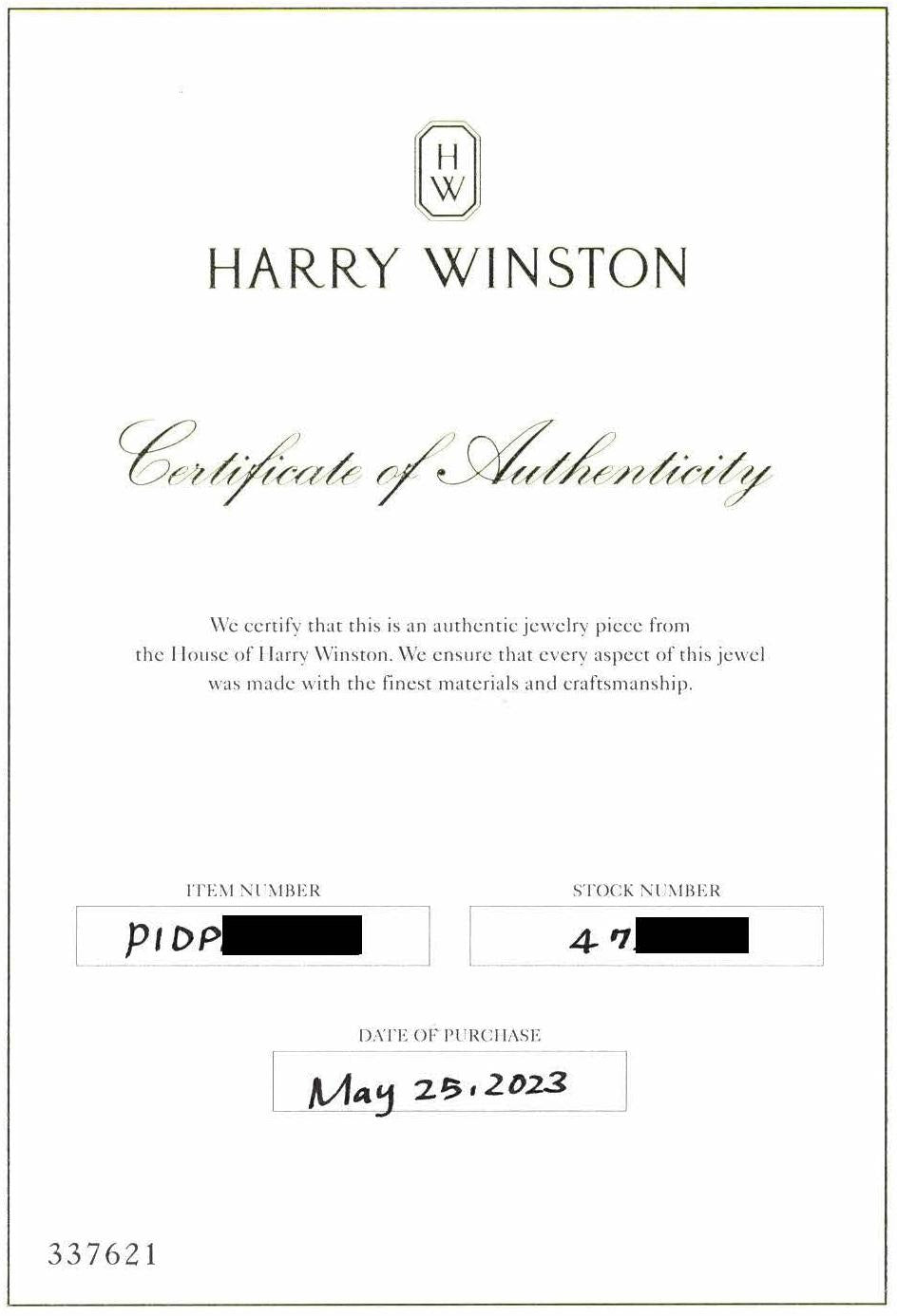 Harry Winston Platinum Pear Shape Diamond Solitaire Pendant Necklace .85ct DVVS2