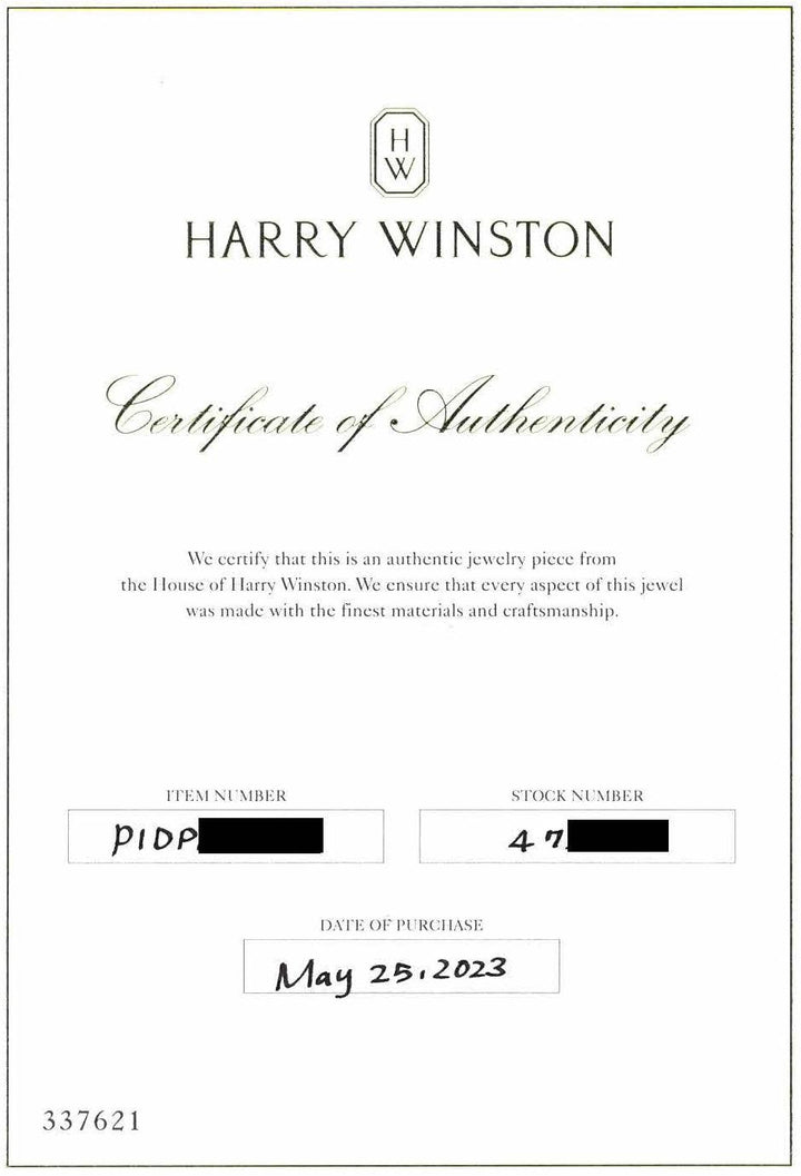 Harry Winston Platinum Pear Shape Diamond Solitaire Pendant Necklace .85ct DVVS2