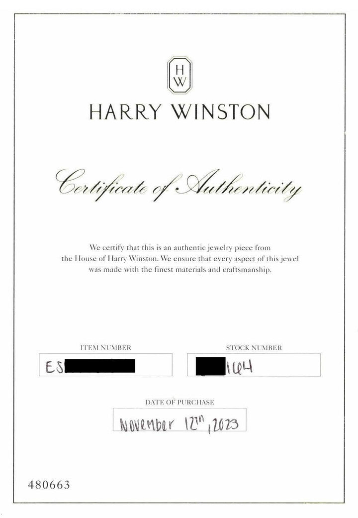 Harry Winston Platinum Diamond Classic Stud Earrings .84ct E VVS Papers and Box