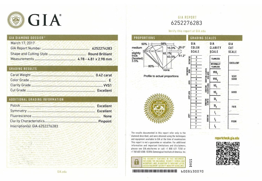 Harry Winston Platinum Diamond Classic Stud Earrings .84ct E VVS Papers and Box