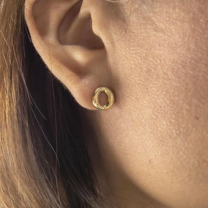Tiffany & Co. Elsa Peretti Sevillana Stud Earrings 18K Yellow Gold Small