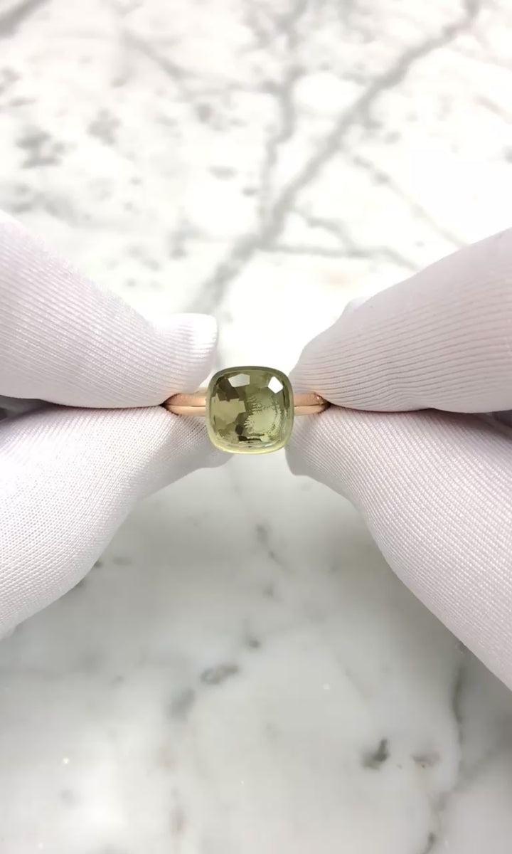 Pomellato Prasiolite Nudo Classic Ring in 18 K Rose Gold -  Size 5.25 10.4mm