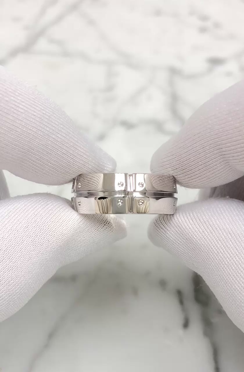 Vintage Tiffany & Co. 18K White Gold Stream America Men’s Ring – 8mm, Size 8.5