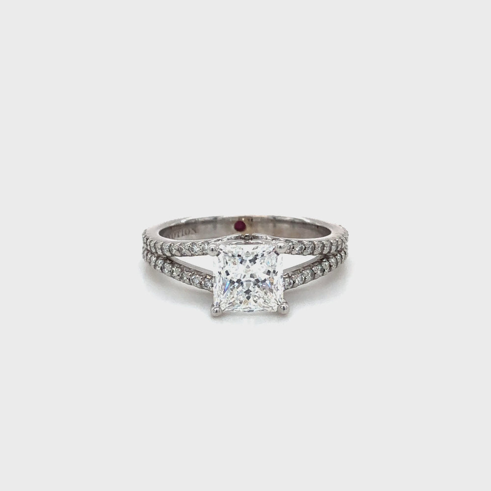 Forevermark Devotion Grace 1.52 Ct EVVS2 Princess Cut Diamond Ring in 18K GIA