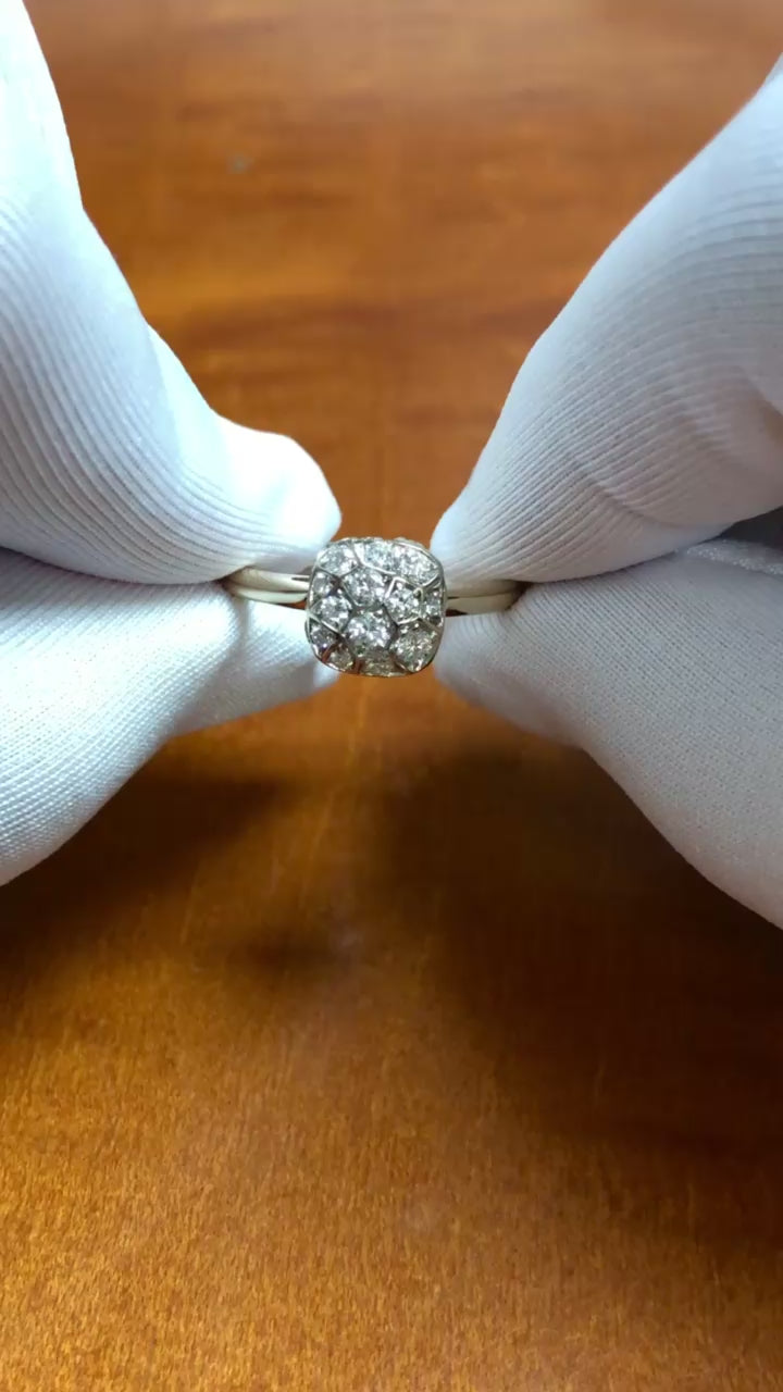 Pomellato Nudo Petit 18K Rose Gold Pavé Diamond Ring, Size 4.5
