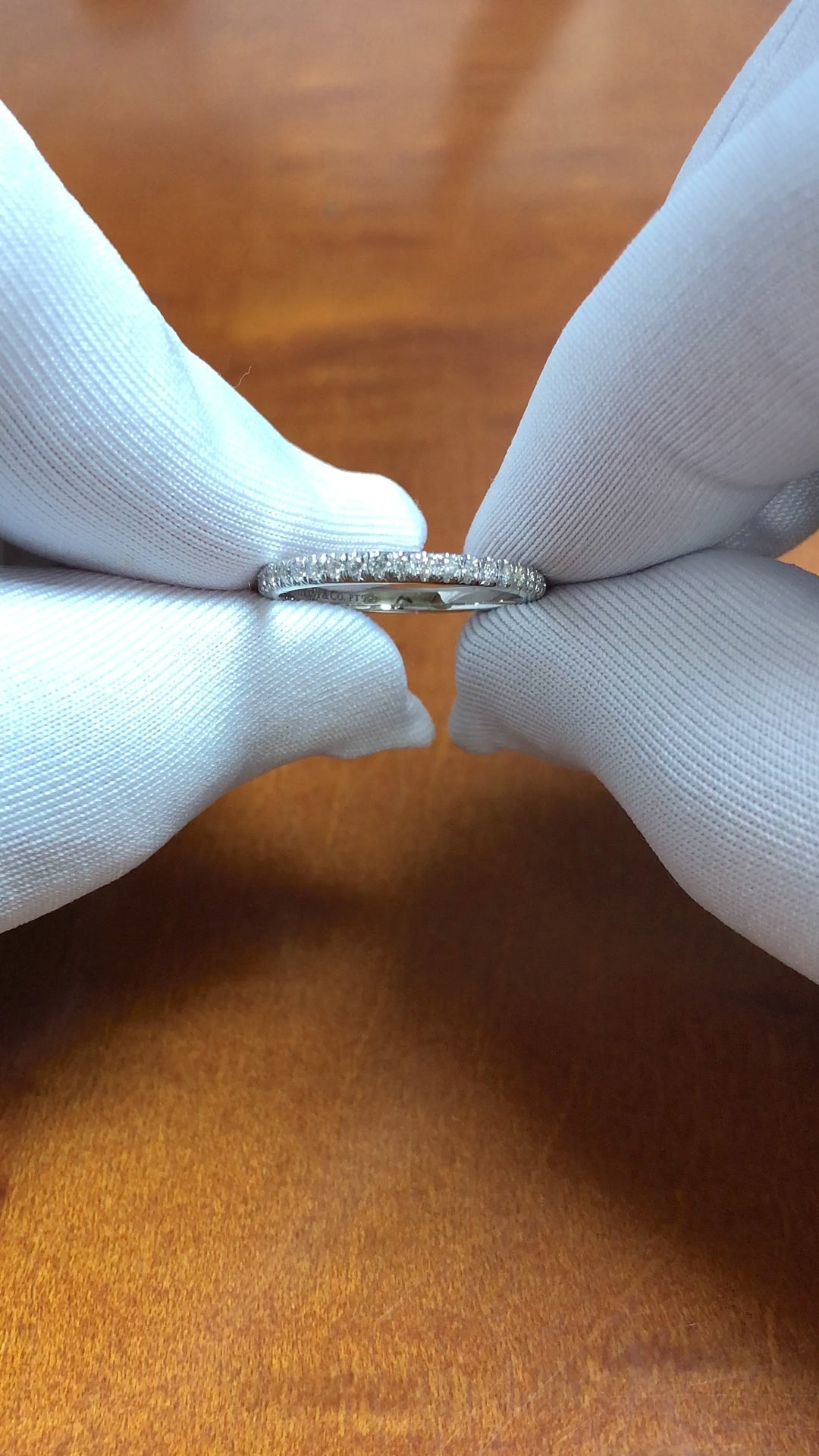 Tiffany & Co. Platinum Soleste Half Circle Round Diamond Band Ring