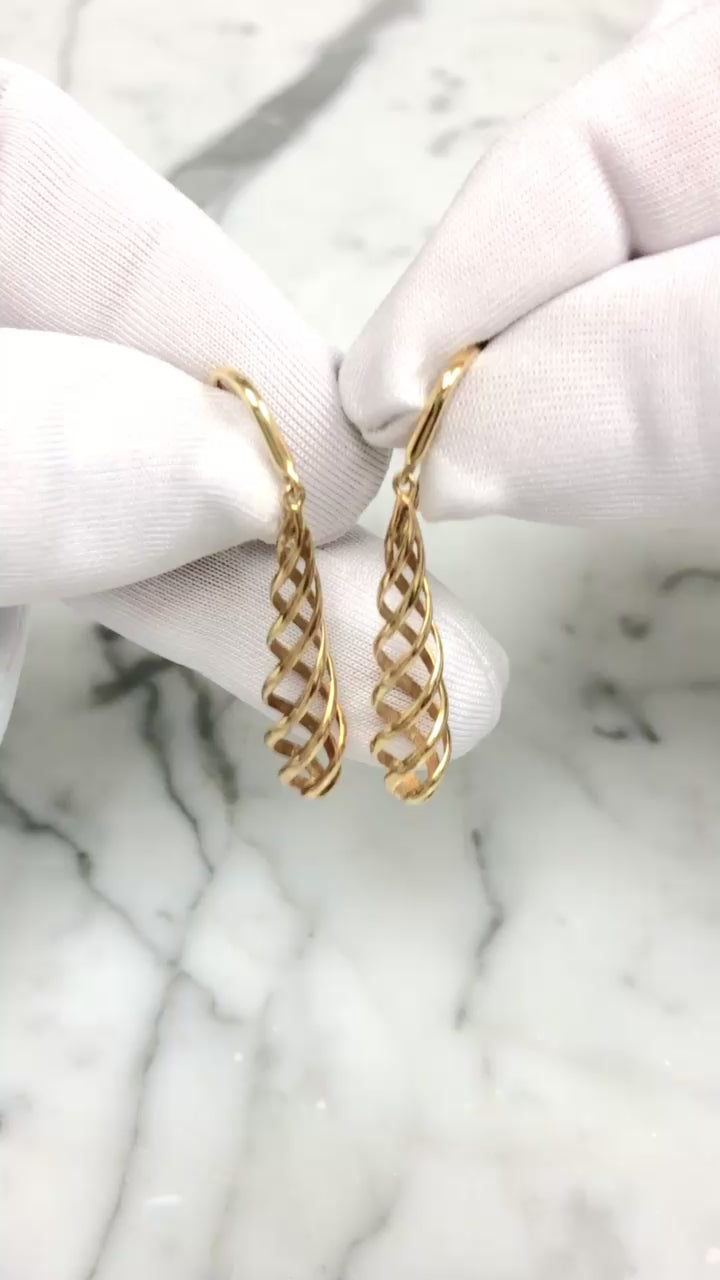 Vintage Tiffany & Co. Paloma Picasso 18K Yellow Gold Venezia Luce Drop Earrings