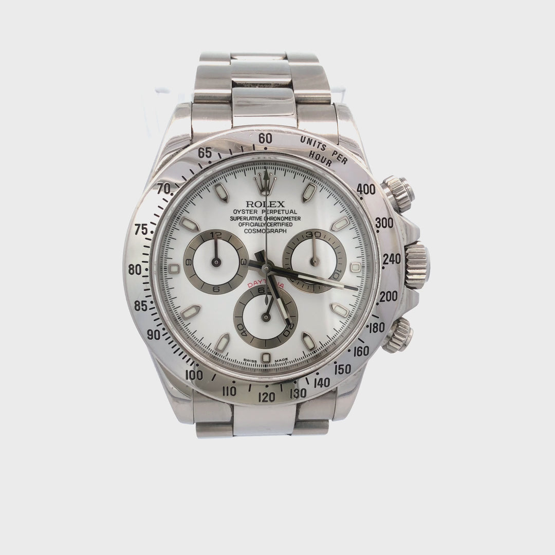 Rolex Daytona Cosmograph 116520 Stainless Steel White Chronograph Dial 40MM