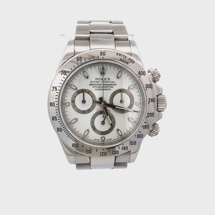 Rolex Daytona Cosmograph 116520 Stainless Steel White Chronograph Dial 40MM