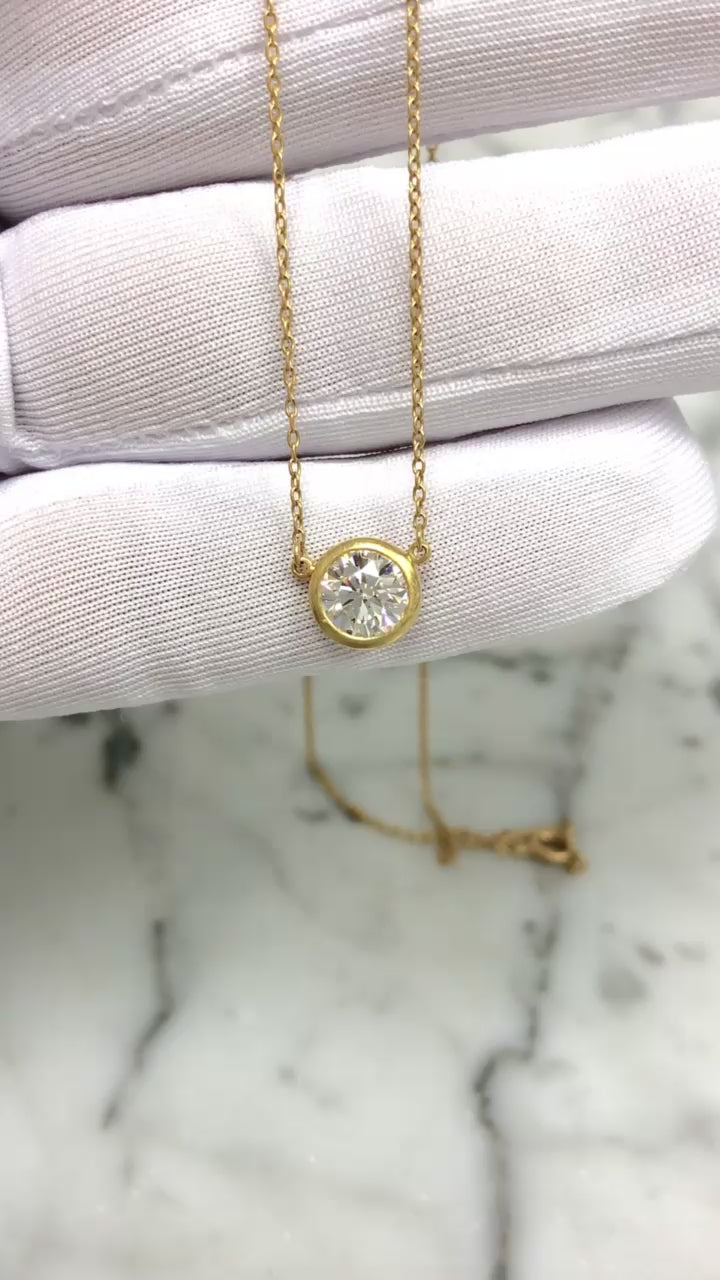 Vintage Tiffany & Co Elsa Peretti Diamond by the Yard 18K Necklace .90ct 1980's