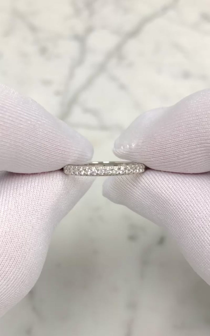 Tiffany & Co. Platinum Soleste Half Circle Round Diamond Band Ring w/Recpt