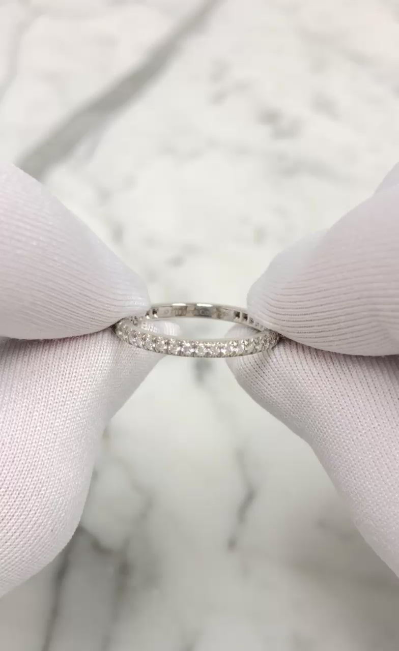 Tiffany and Co. Platinum Soleste Full Circle Round Diamond Band Size 5.5