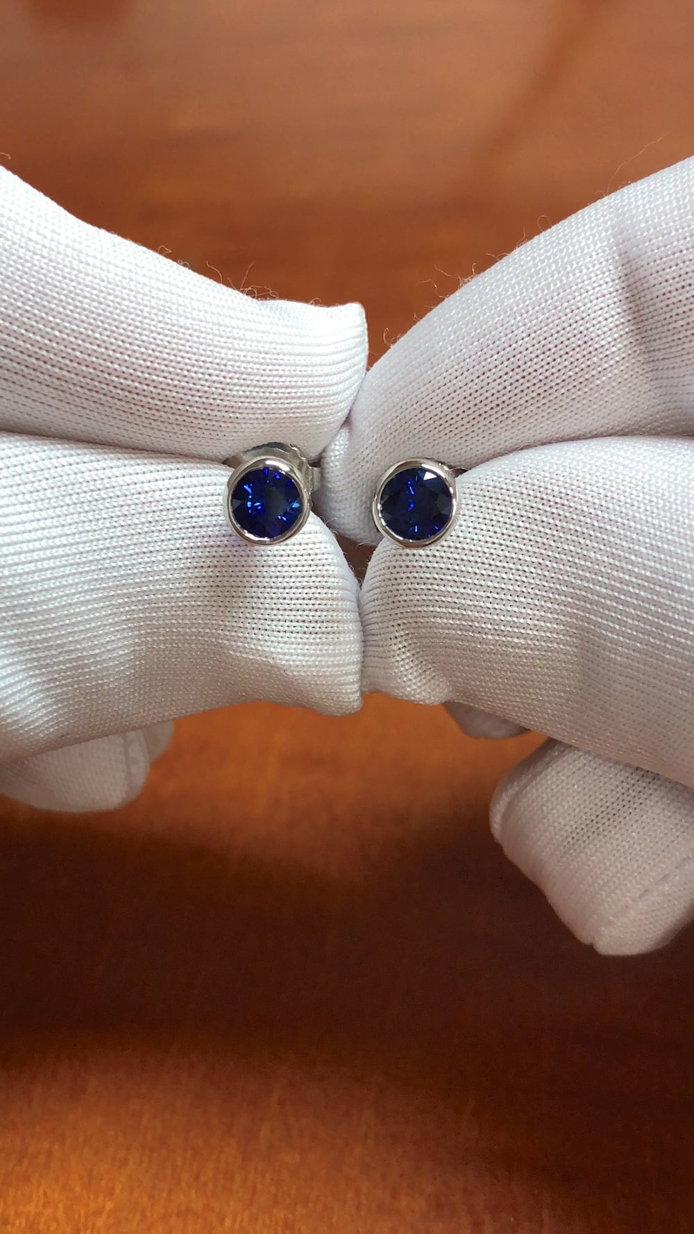Vintage Tiffany & Co. Elsa Peretti Color by the Yard Sapphire Stud Earrings Plat