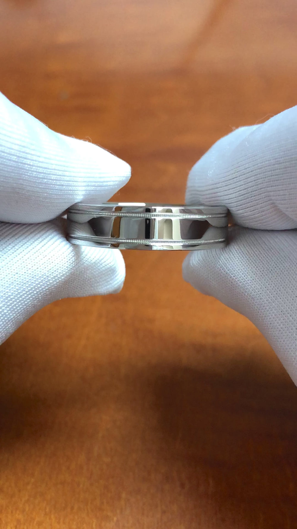 Tiffany & Co Platinum Mens Together Double Milgrain Wedding Band 6 mm Size 11.25