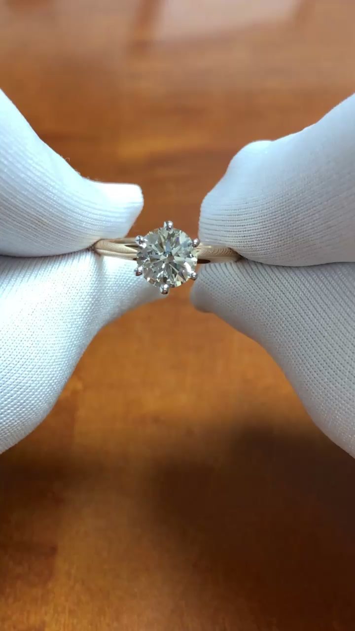 Tiffany & Co. 18K Rose Gold & Platinum 1.22ct Diamond Solitaire Engagement Ring