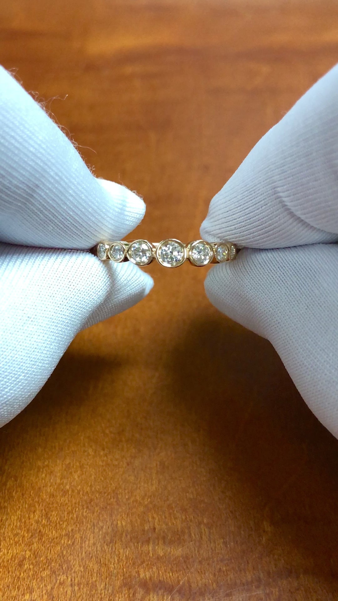 Tiffany & Co. 18K Rose Gold Half Circle graduated Bezel Jazz Diamond Band Ring
