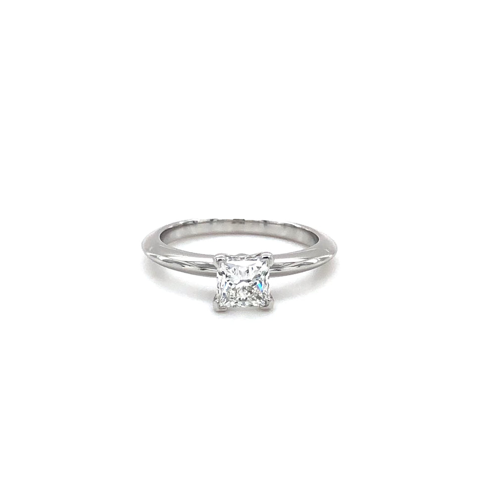 Tiffany & Co. Platinum Diamond Princess Cut Engagement Ring .67ct GVS2
