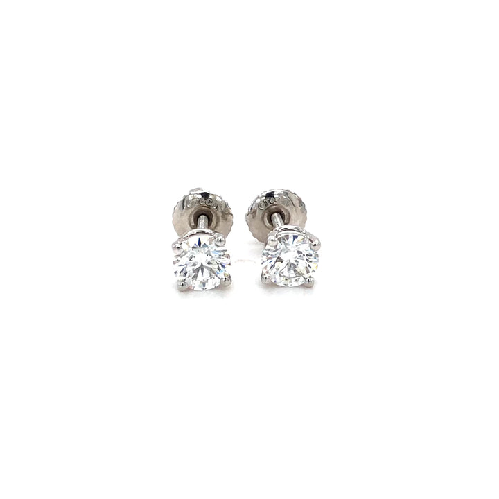 Tiffany & Co. Platinum Round 0.95Cts. TW VVS1 Diamond Solitaire Stud Earrings