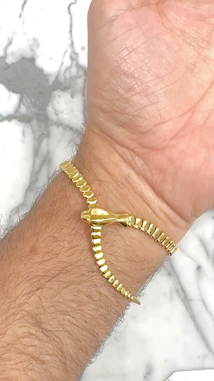Vintage Peretti Tiffany & Co. 18K Yellow Gold Articulated Snake Lariat Bracelet
