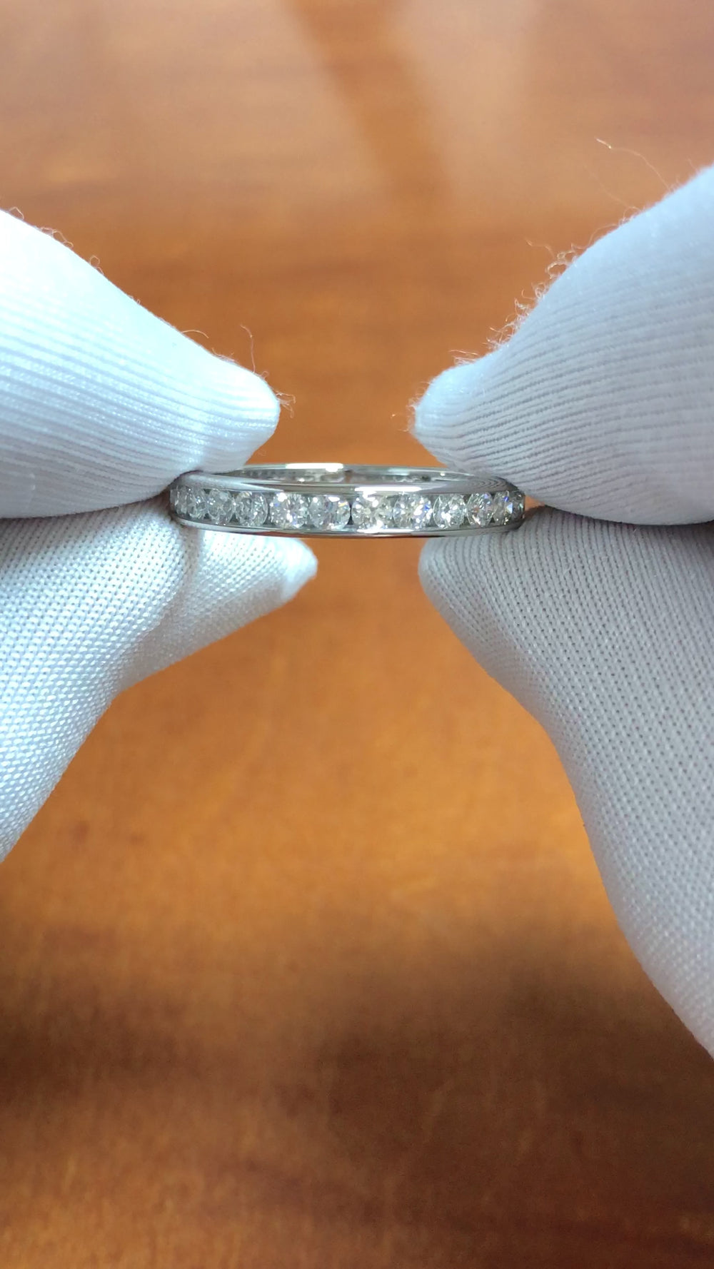 Tiffany & Co. Plat Full Circle 3mm Channel-Set Diamond Eternity Band Ring 6.75