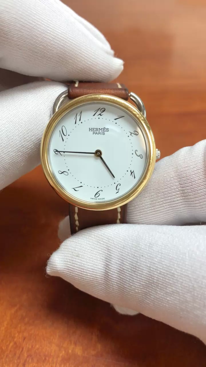 Hermès Arceau Vintage Ladies Quartz Watch Ref. AR4.520, Two-Tone Circa 1994