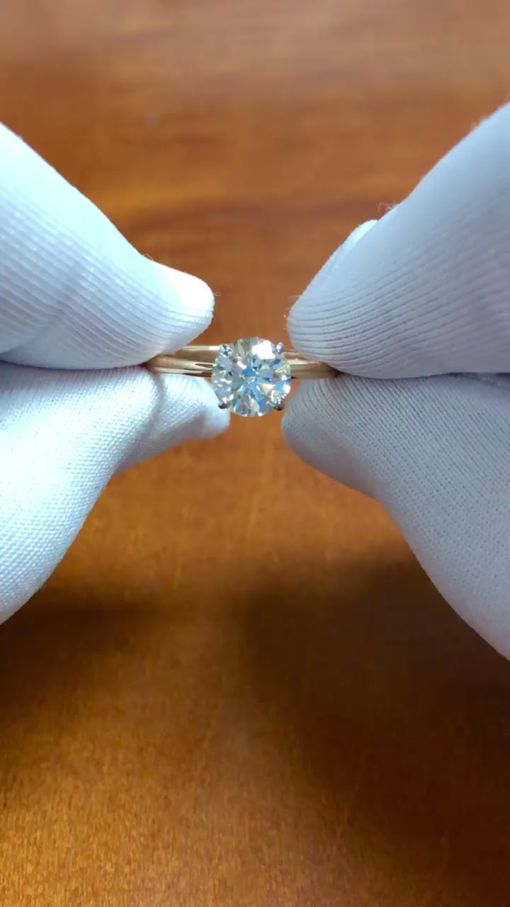 Tiffany & Co 18K Rose Gold Plat 1.20ct IVS2 Round Diamond True Solitaire Ring
