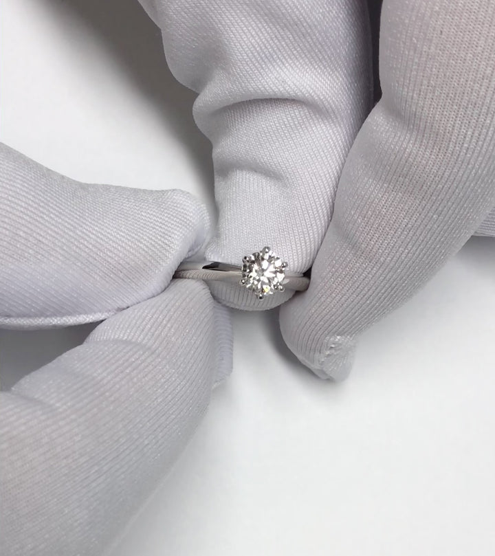 Tiffany & Co. Round Brilliant .53 ct H VS1 Diamond Solitaire Ring in Platinum