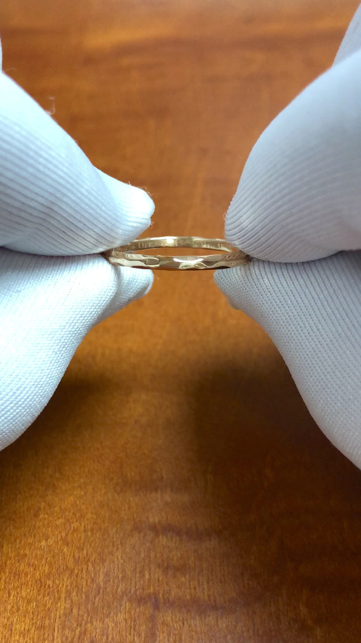 Tiffany & Co. Paloma Picasso Hammered 18K Rose Gold Band Ring 1.8mm Size 6