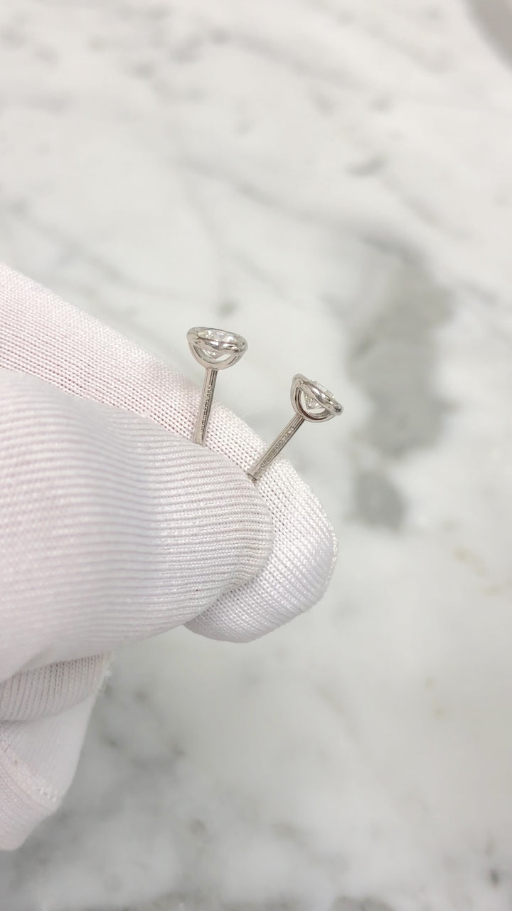 Tiffany & Co. Elsa Peretti Platinum .46ct Diamonds by the Yard Stud Earrings