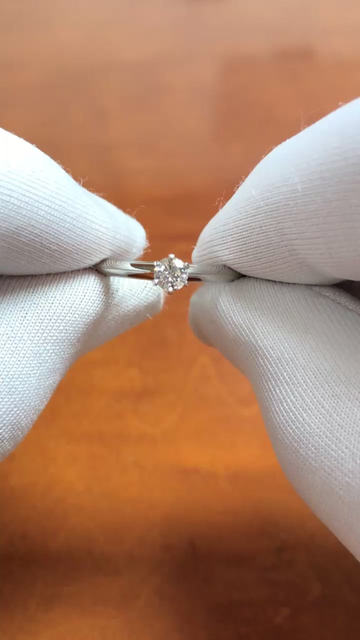 Tiffany & Co. Platinum .19 ct Diamond Solitaire Classic Engagement Ring