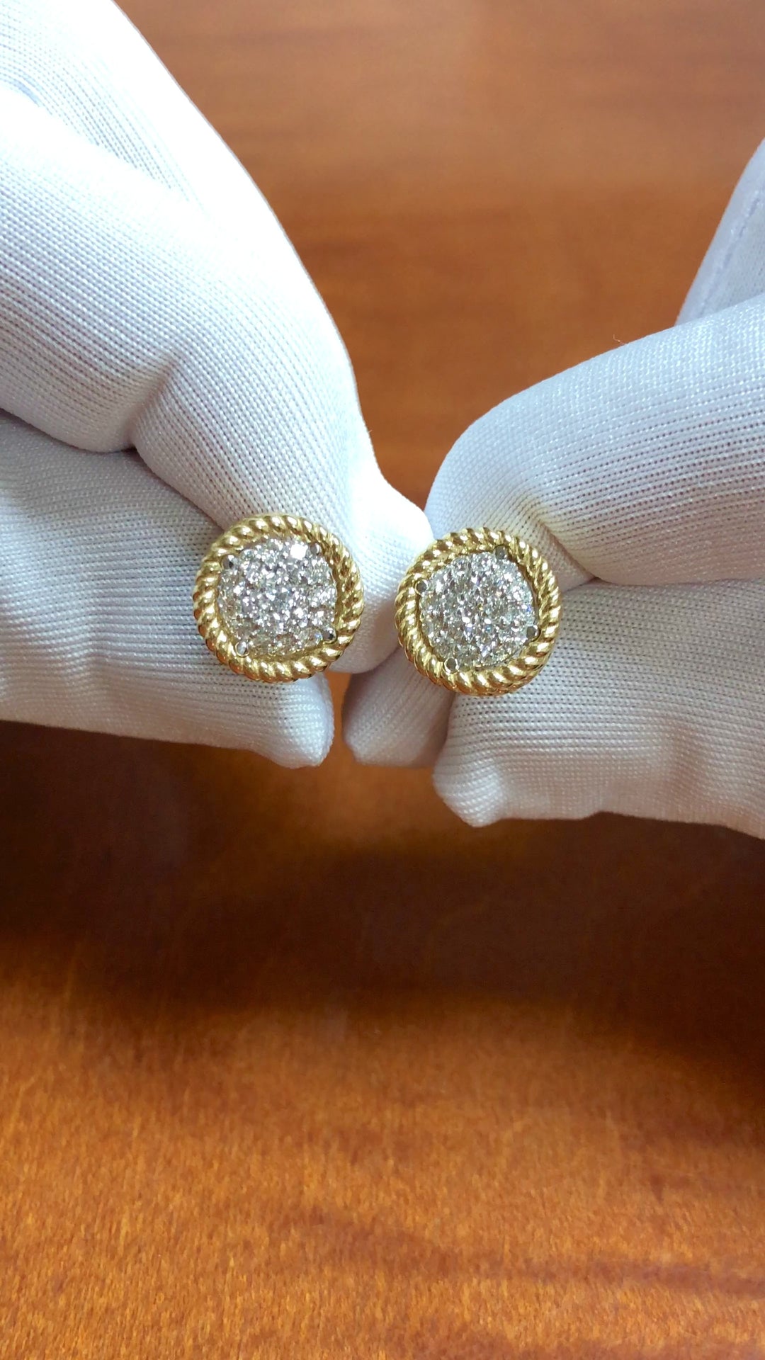 Roberto Coin 18K Yellow Gold Barrocca Twist Rope Studs Earrings