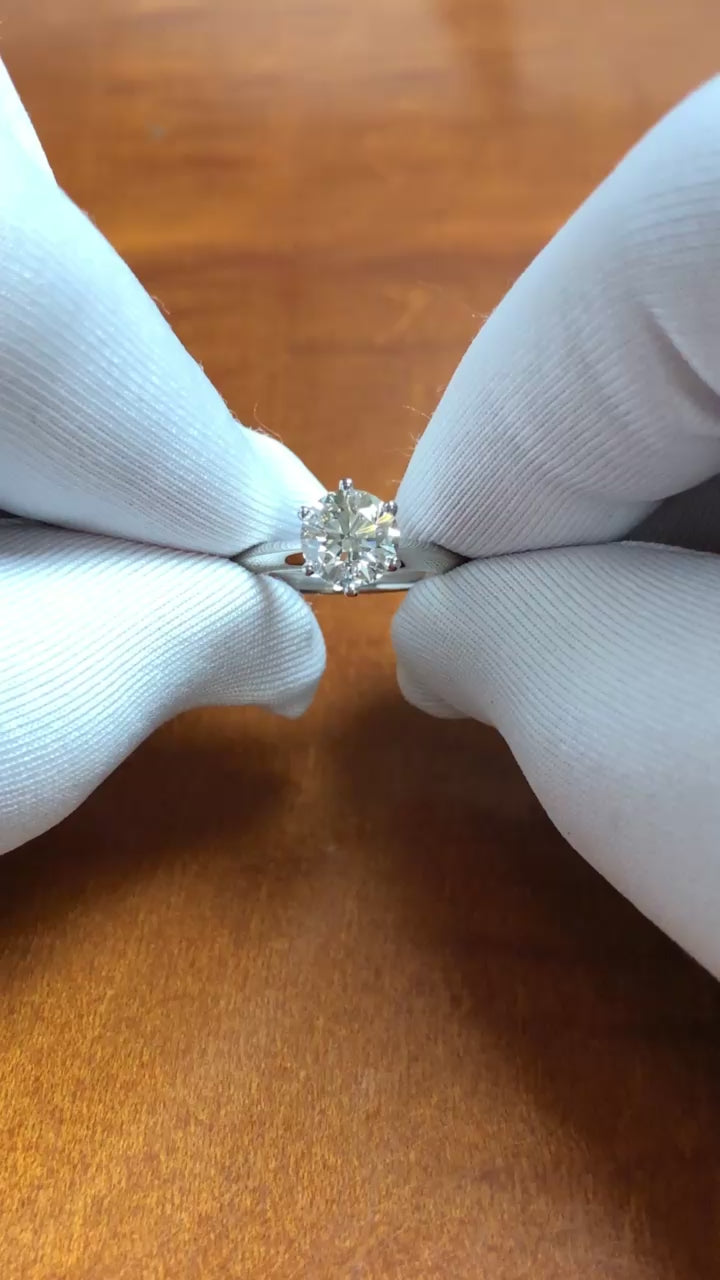 Tiffany & Co. Platinum 1.22ct F-VS2 Round Diamond Solitaire Engagement Ring