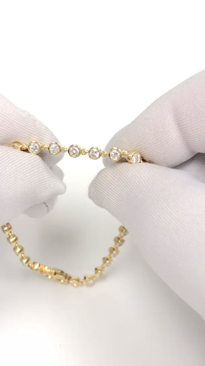 Single-Link Bezel Diamond Tennis Bracelet 2.25ct & 3.50ct - Made to Order