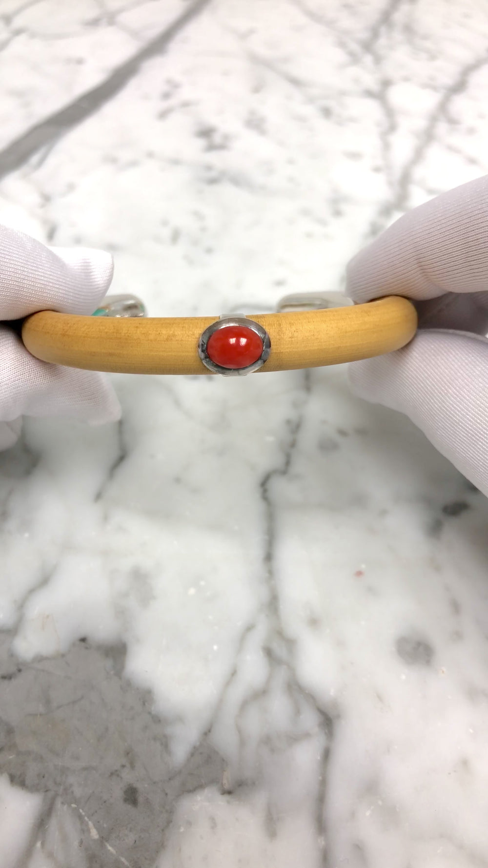 Vintage Tiffany & Co. Elsa Peretti Silver Rattan Wood Cuff Bracelet c. 1976