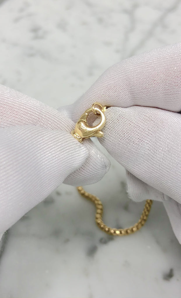 David Yurman 18K Yellow Gold 2.5mm 2.7mm Box Chain Necklace 22