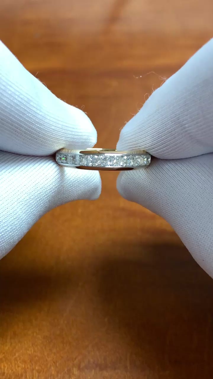 Tiffany & Co. Lucida Half-Circle Channel-Set Diamond Band, 18K Gold & Platinum