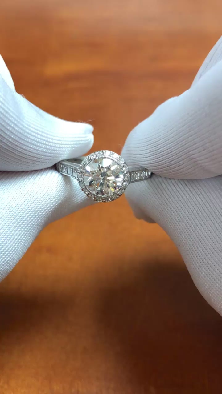 Tiffany & Co. Platinum 1.15 Cts Center Round Legacy Diamond Engagement Ring