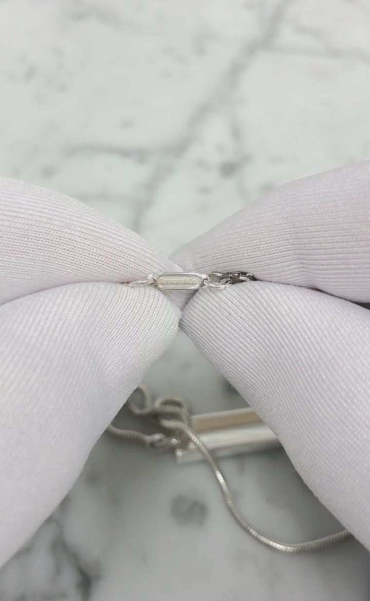 Vintage Tiffany & Co. 1837 Sterling Silver Bar Pendant Necklace on Snake Chain