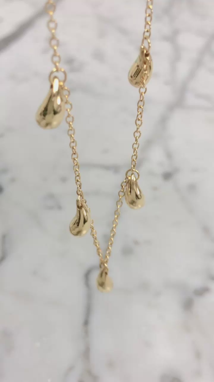 Vintage Tiffany & Co. Elsa Peretti 18K Yellow Gold Teardrop Necklace 18 Inch