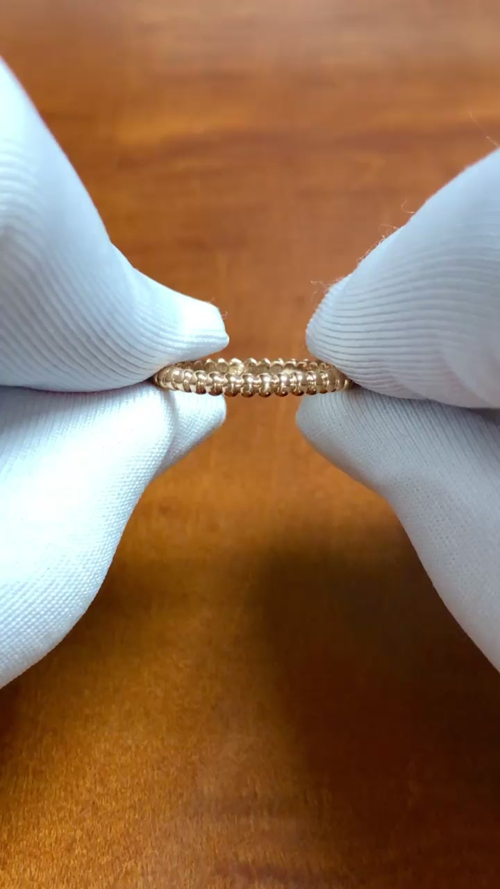 Van Cleef & Arpels Perlée Pearls of Gold 18K Rose Gold Band Ring Small Size 6