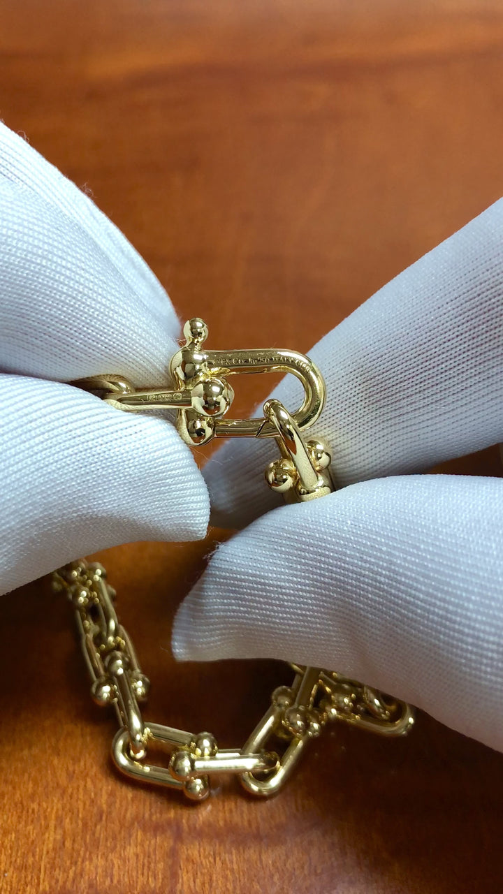 Tiffany & Co. HardWear Small Link 18K Yellow Gold Bracelet, 7.75 Inch