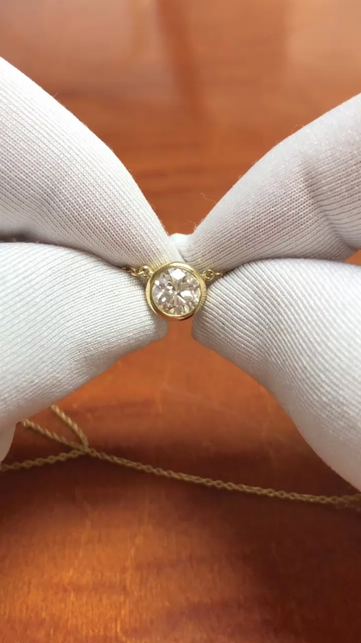 Vintage Tiffany & Co Elsa Peretti Diamond by the Yard 18K Necklace .90ct 1980's