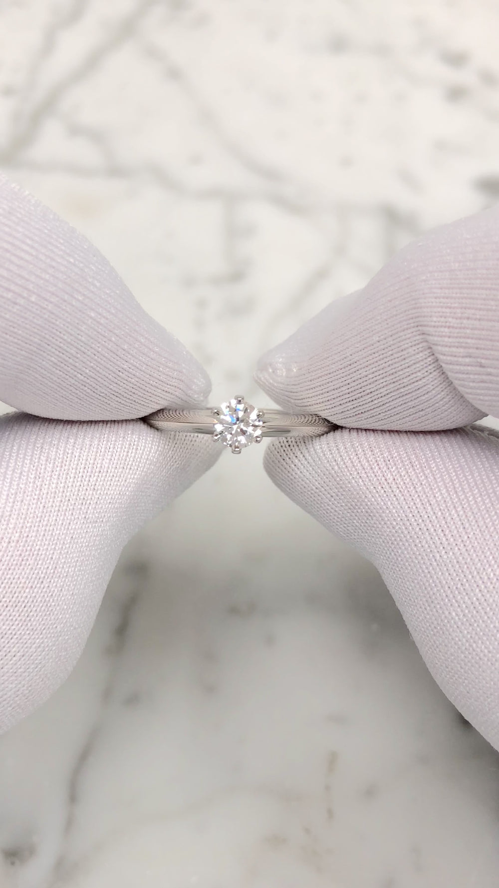 Vintage Tiffany & Co. Platinum .27 ct E VVS1 Diamond Solitaire Engagement Ring