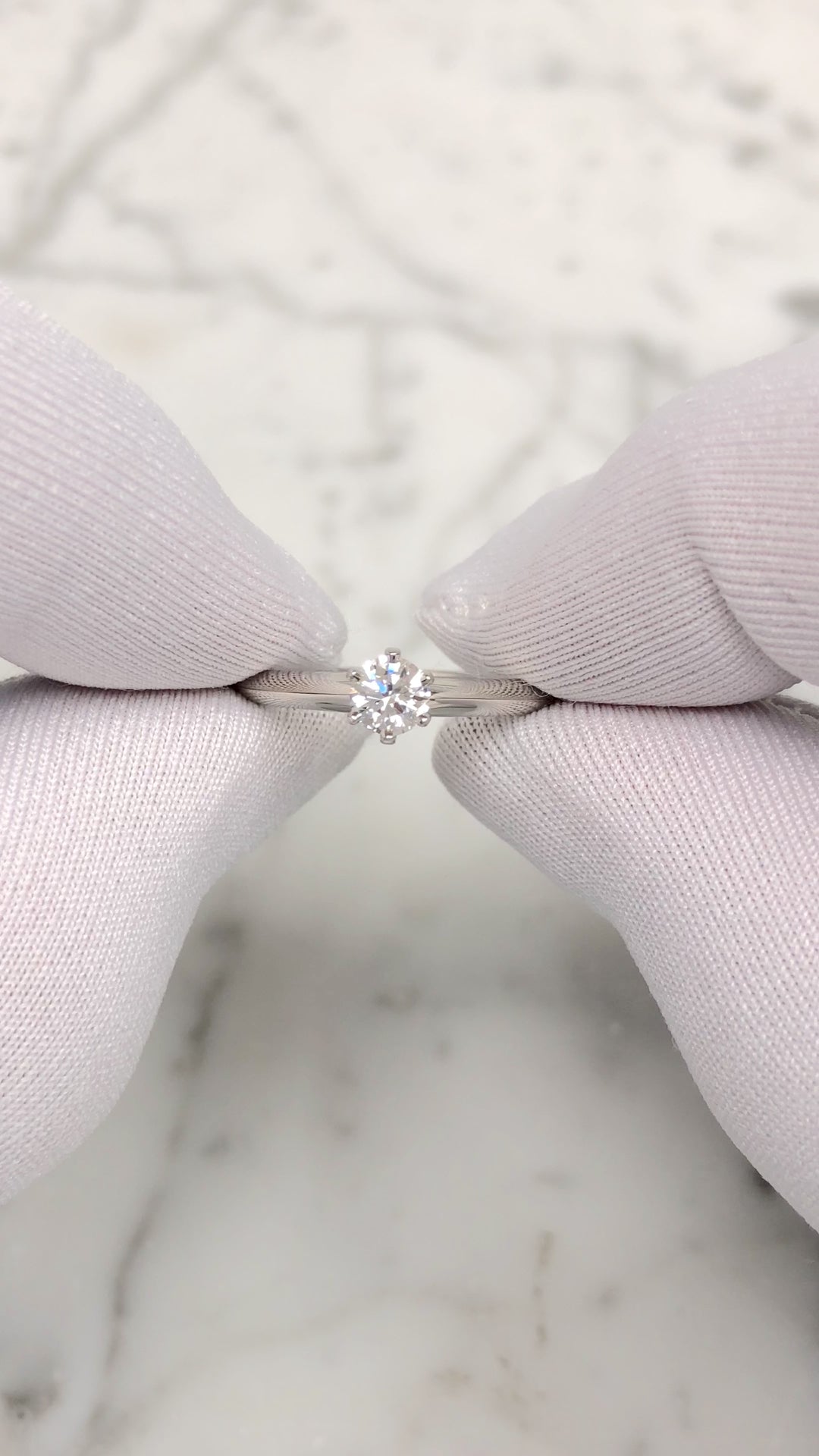 Vintage Tiffany & Co. Platinum .27 ct E VVS1 Diamond Solitaire Engagement Ring